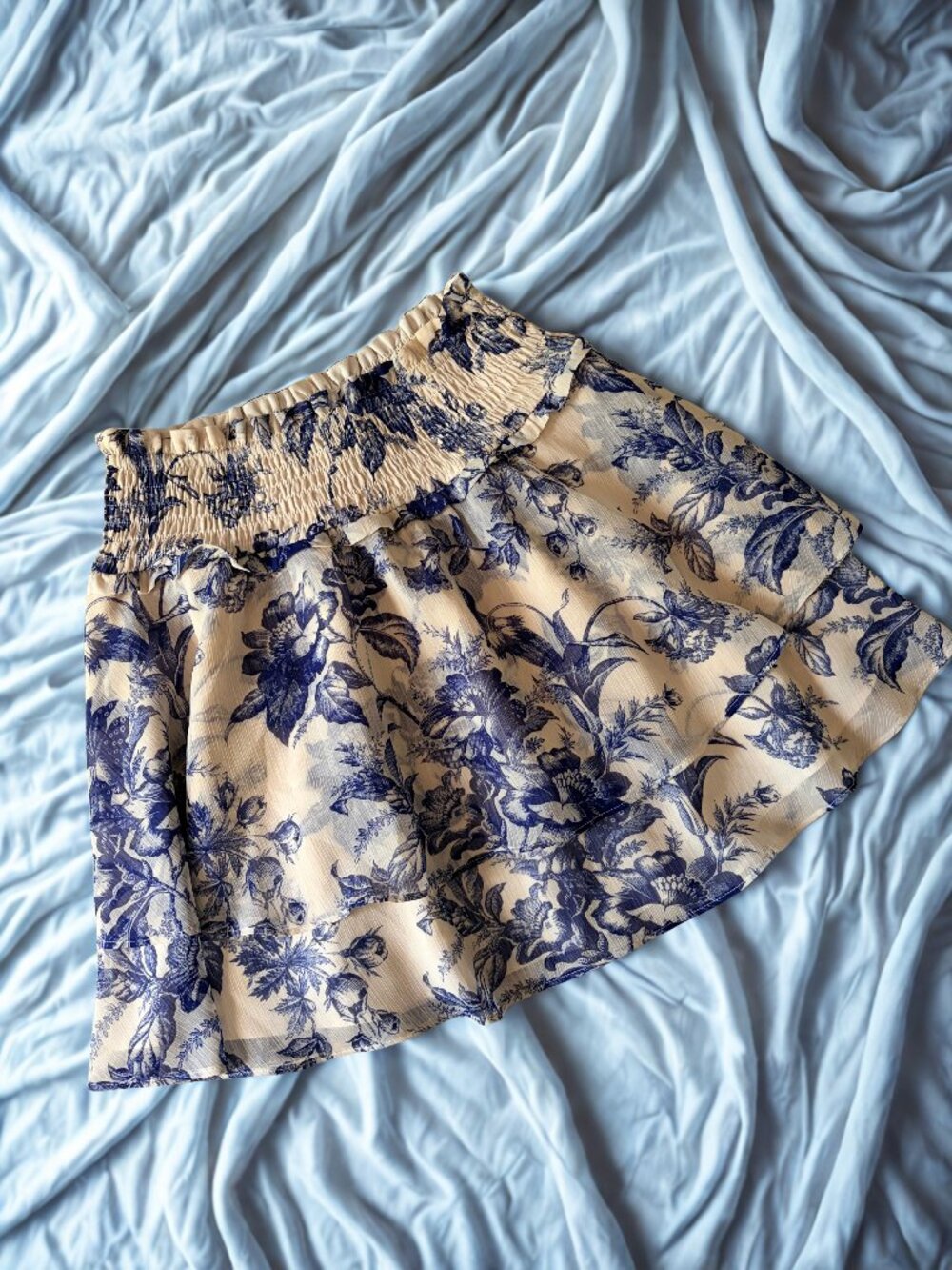 Express floral tiered mini skirt